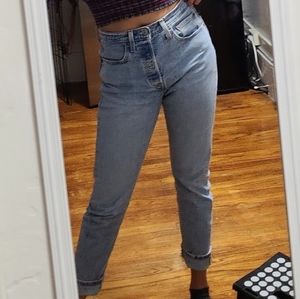 Levis 501 Skinny ankle jeans